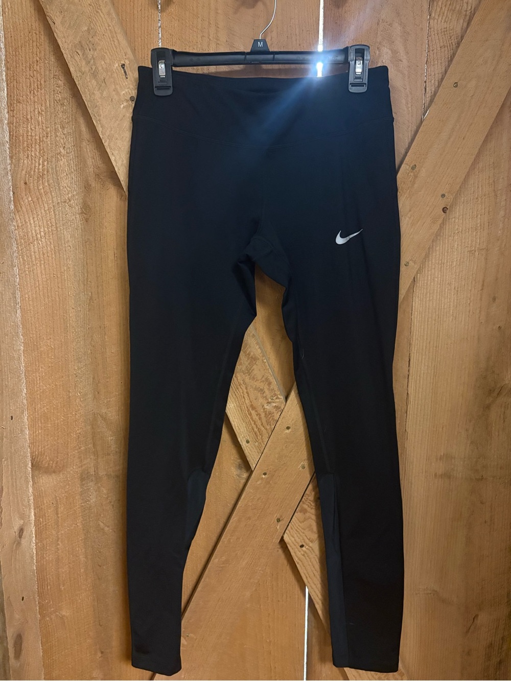 Nike Black Leggings with Silver Swoosh